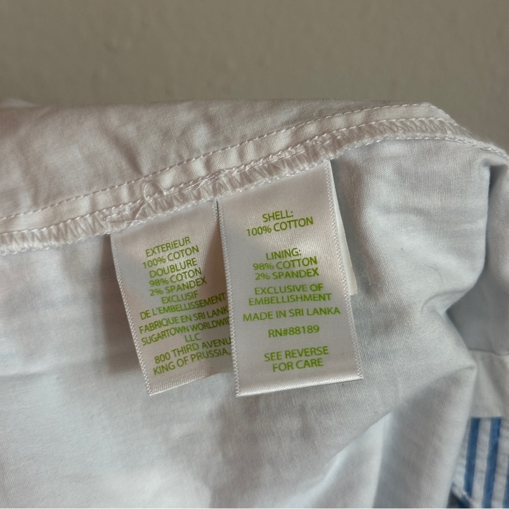 Lilly Pulitzer Blue & White Seersucker Skort with Sequin Jellyfish | Size 6 - Picture 7 of 7